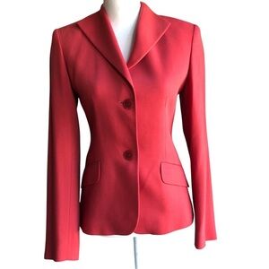 Cinzia Rocca Wool Fitted Blazer Coral Two Button Size 2